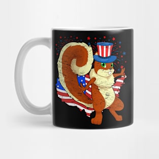 4th Of July Animal Lover US Flag American USA Squirrel Mug